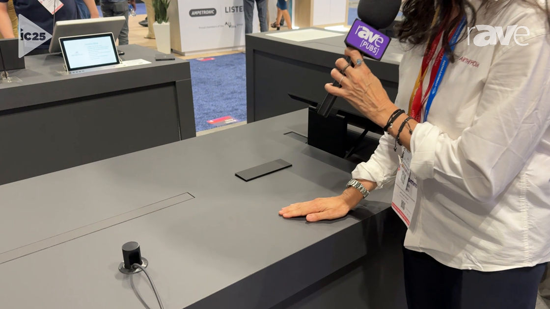 InfoComm 2025: Arthur Holm Demos DynamicConnectT Motorized Retractable, Customizable Connection Box