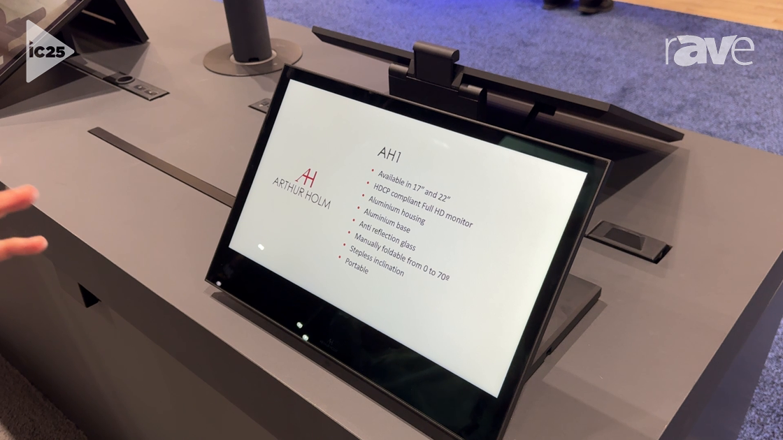 InfoComm 2025: Arthur Holm Explains AH1 and AH2 Manually Foldable Desktop Monitors