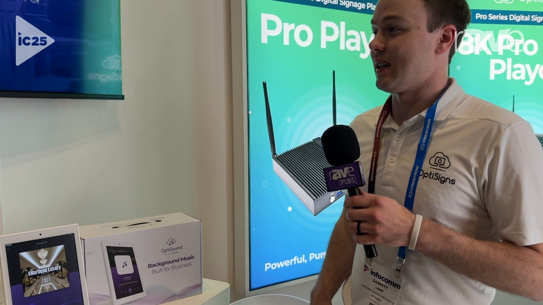 InfoComm 2025: OptiSigns, Inc. Explains OptiSound Add on for OptiSigns for Background Music