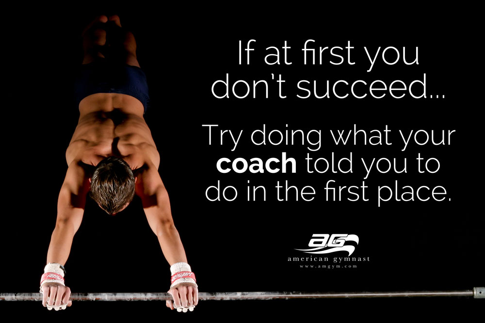 Listen to Coach Motivational - 72" X 46" Gymnastics Poster