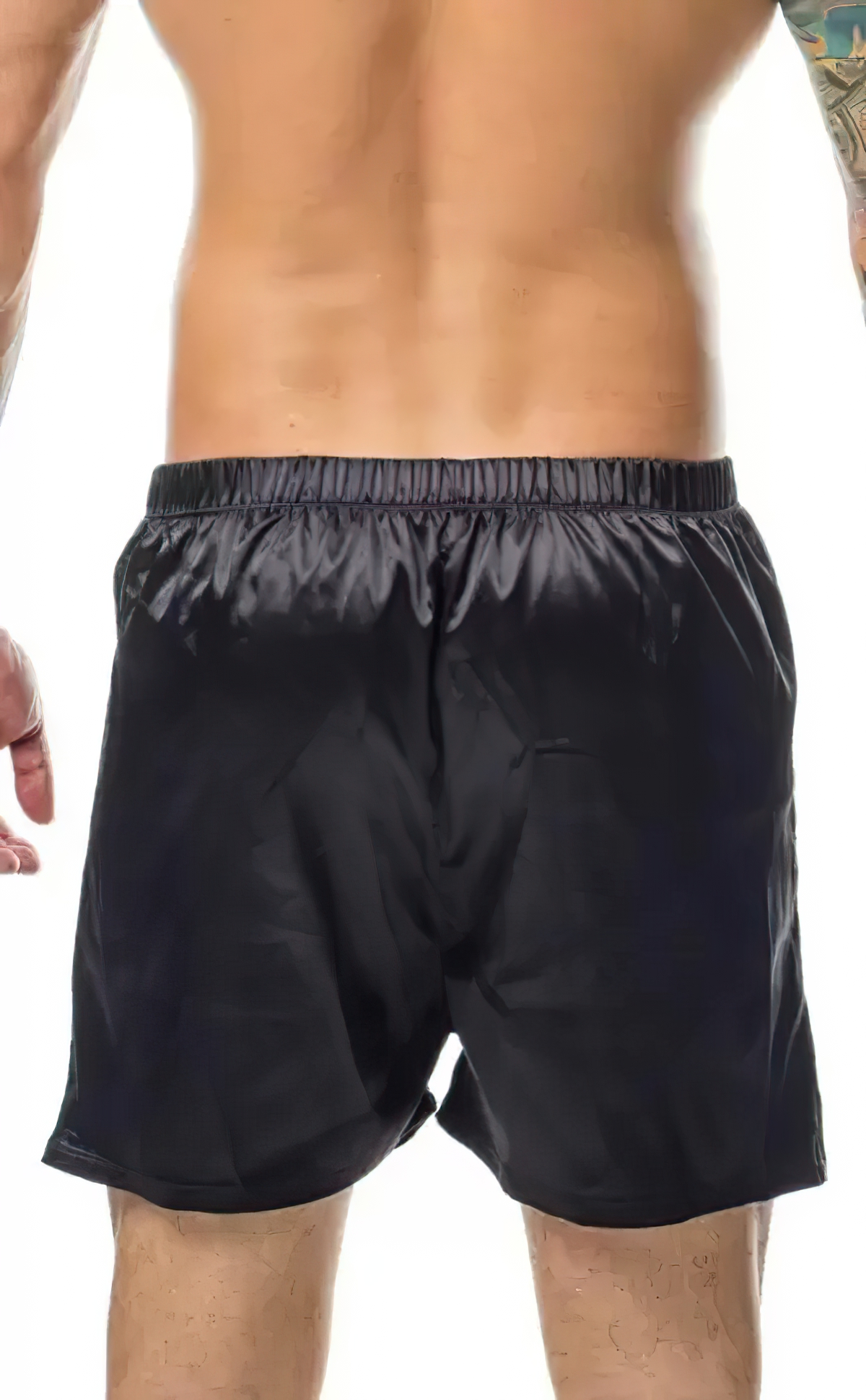 Malebasics Black Satin Shorts