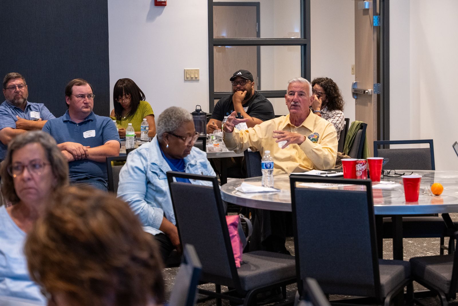 Township leaders working together at a table