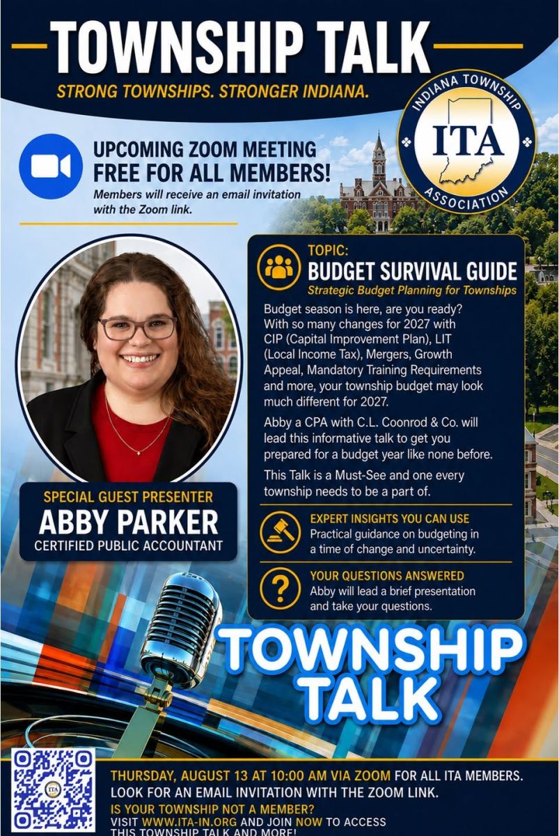 ITA Township Talk: Budget Survival Guide - Thursday, August 13, 2026, 10 AM ET, live via Zoom