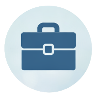 Briefcase icon representing professional membership for working speech language and hearing professionals