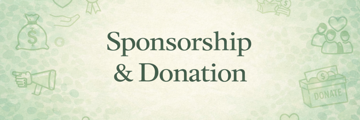 Sponsorship and donation banner for Vermont Speech Language Hearing Association highlighting community support partnerships and giving opportunities