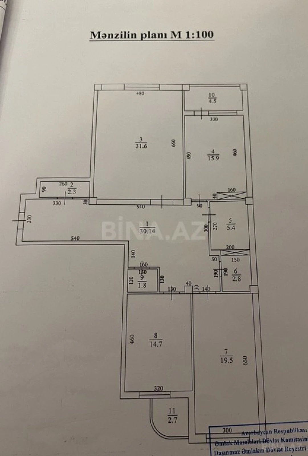 Satılır 3 otaqlı mənzil 140 m²
