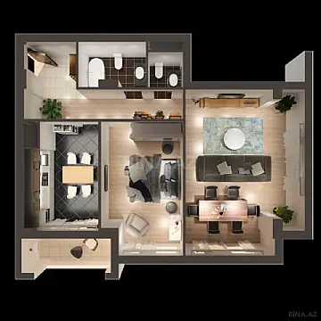 Satılır 2 otaqlı mənzil 89.7 m²