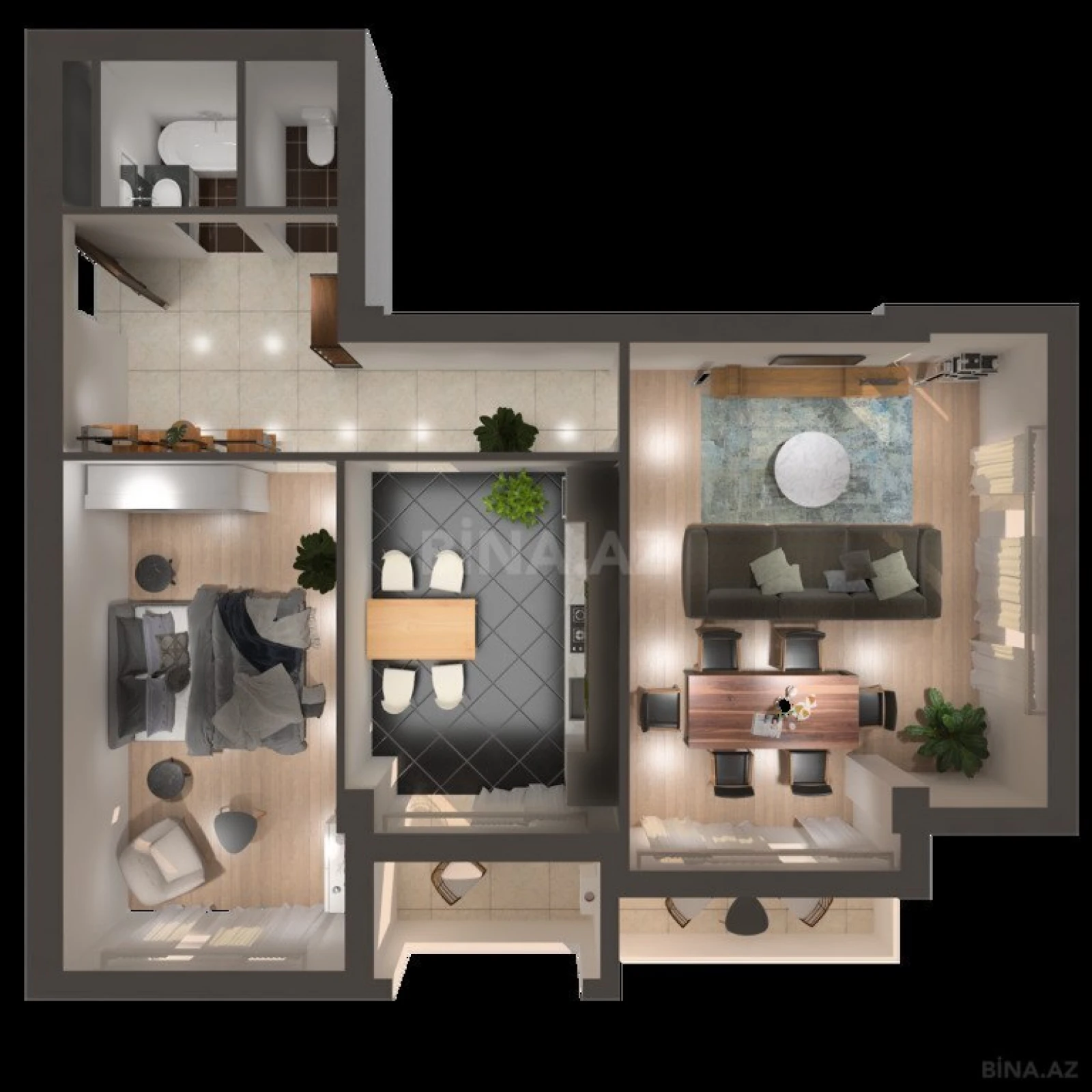 Satılır 2 otaqlı mənzil 82.3 m²