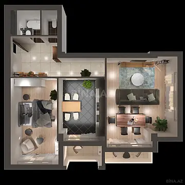 Satılır 2 otaqlı mənzil 82.3 m²