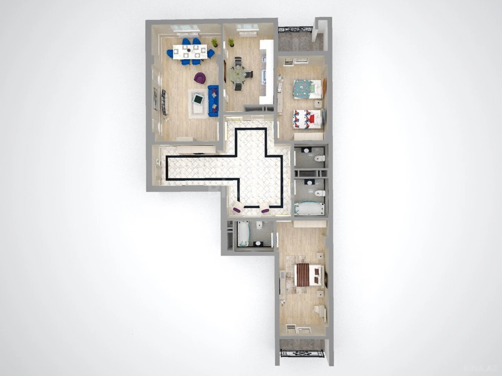 Satılır 3 otaqlı mənzil 165 m²