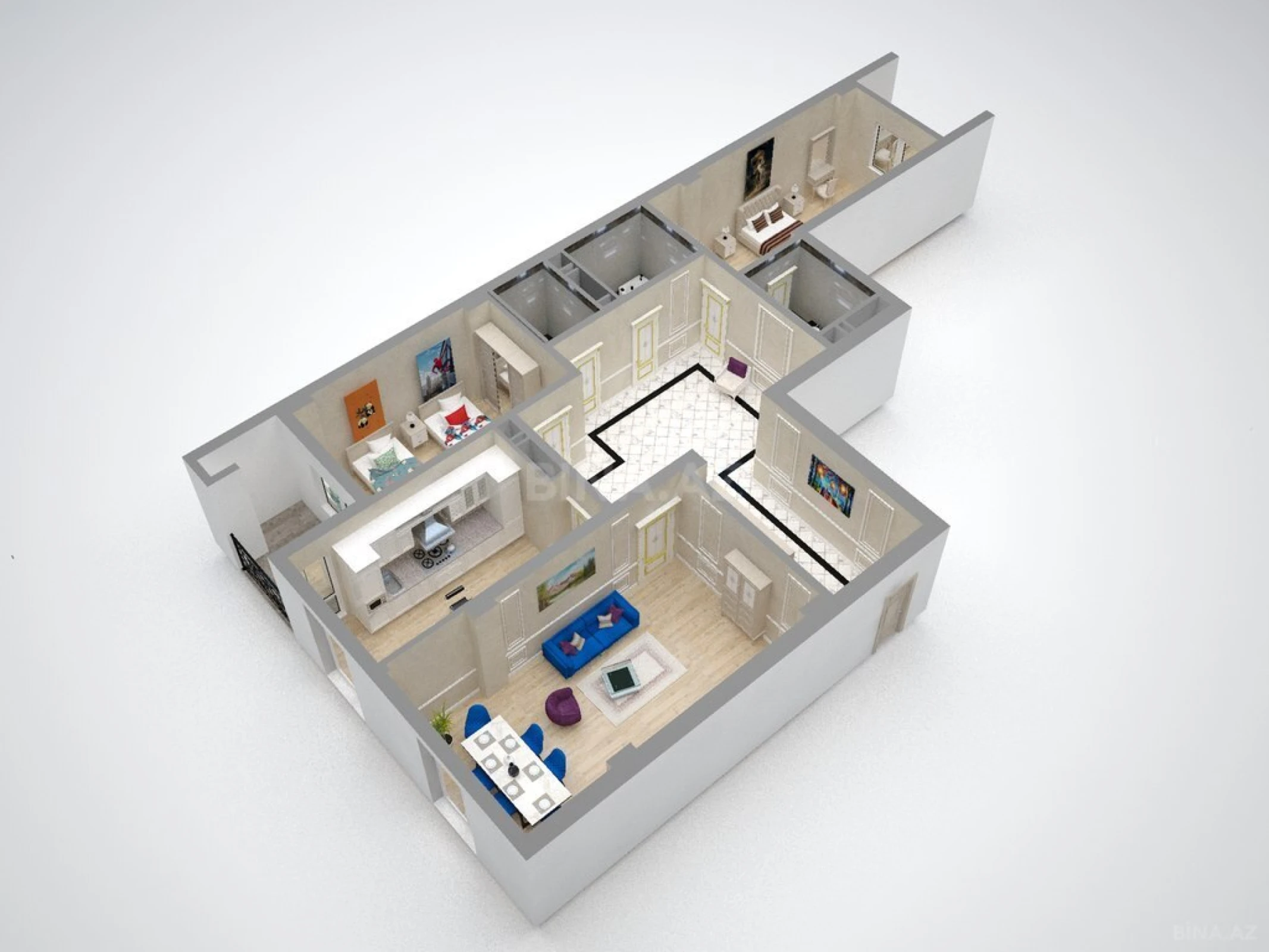 Satılır 3 otaqlı mənzil 165 m²