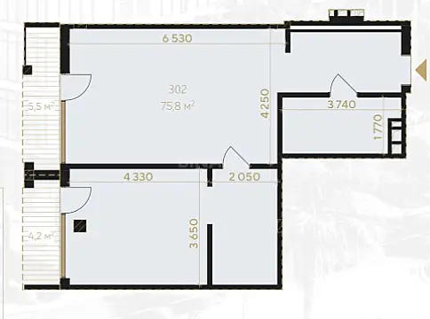 Satılır 2 otaqlı mənzil 85.6 m²