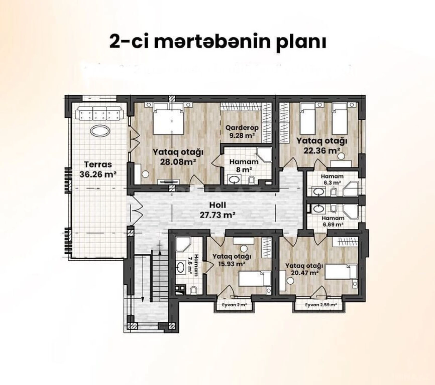 Satılır 6 otaqlı həyət evi 640 m²