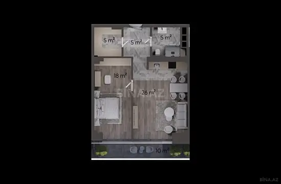 Satılır 2 otaqlı mənzil 79.9 m²