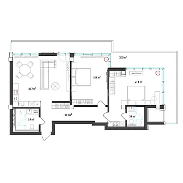 Satılır 3 otaqlı mənzil 146.2 m²