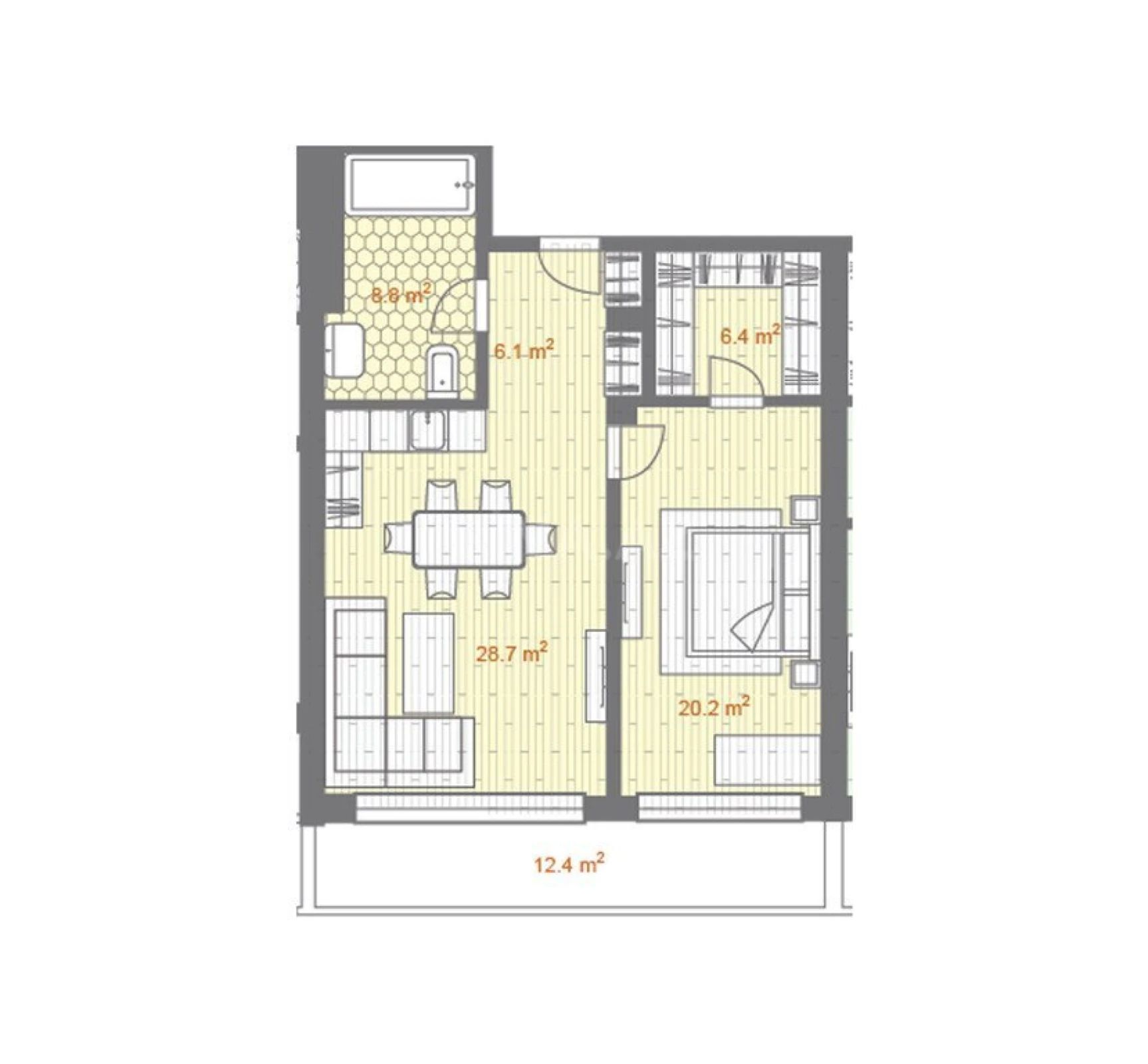 Satılır 2 otaqlı mənzil 97 m²