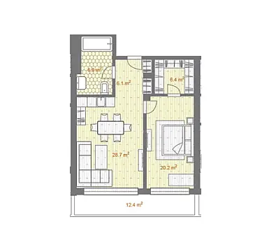 Satılır 2 otaqlı mənzil 97 m²