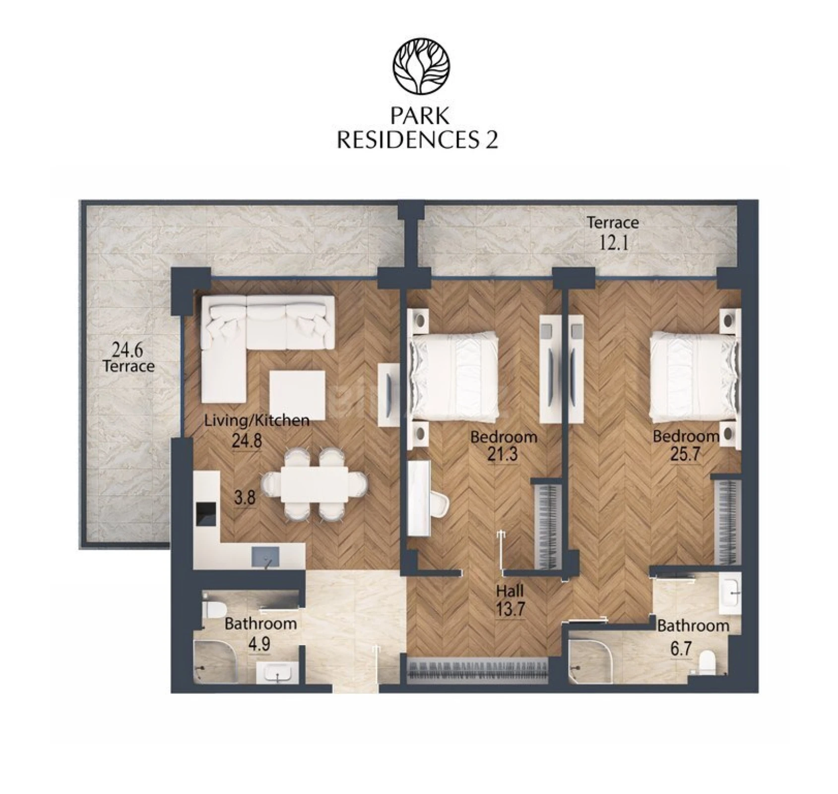 Satılır 3 otaqlı mənzil 158.2 m²