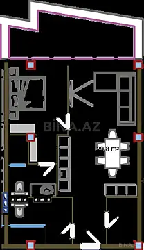 Satılır 2 otaqlı mənzil 94.4 m²