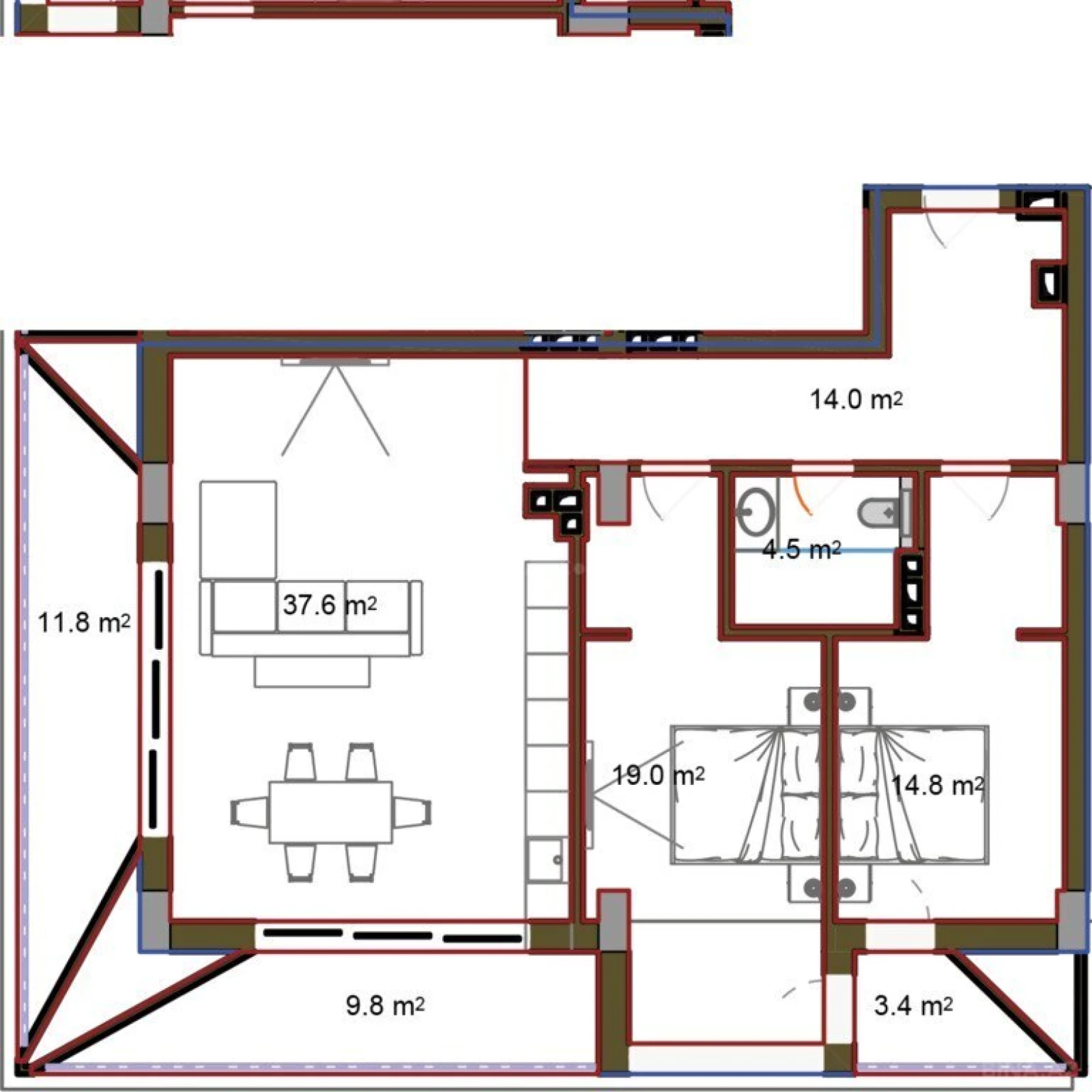 Satılır 3 otaqlı mənzil 134.6 m²