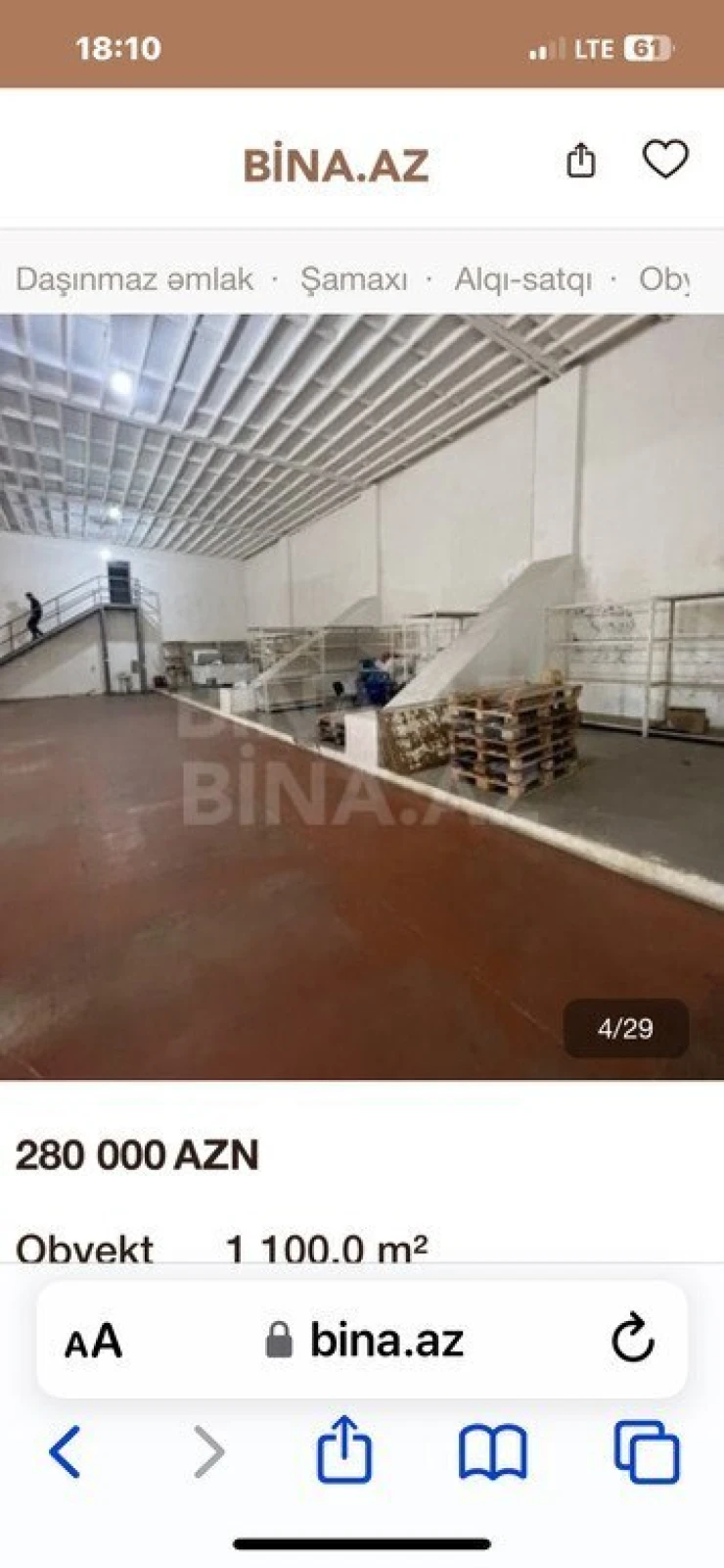 Kirayə verilir obyekt 850 m²