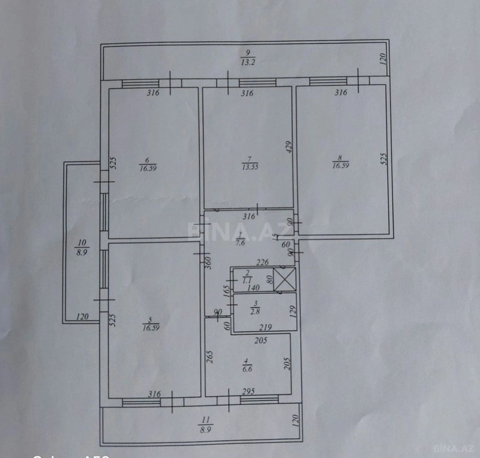 Satılır 4 otaqlı mənzil 112 m²