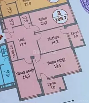 Satılır 3 otaqlı mənzil 109.7 m²