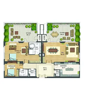 Satılır 5 otaqlı mənzil 324 m²