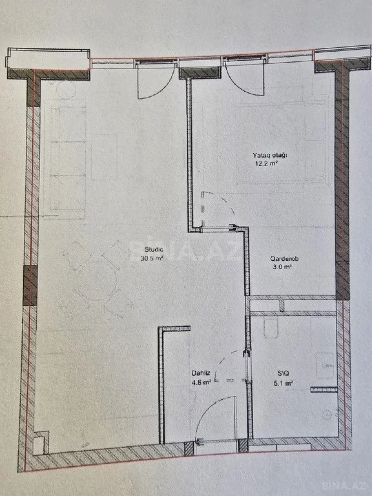 Satılır 2 otaqlı mənzil 65 m²
