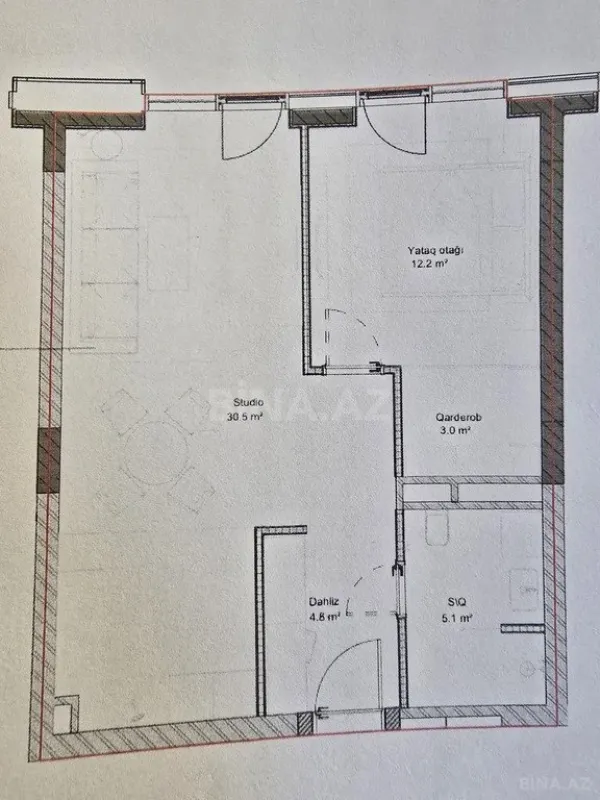 Satılır 2 otaqlı mənzil 65 m²