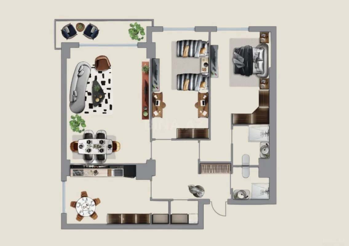 Satılır 3 otaqlı mənzil 135.7 m²