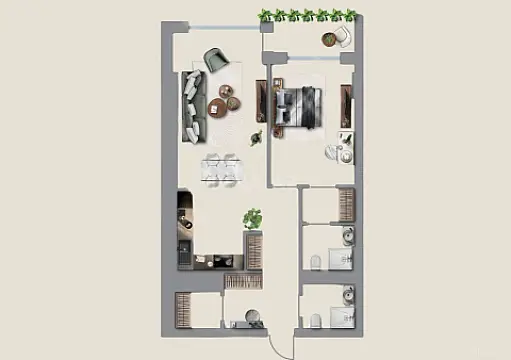 Satılır 2 otaqlı mənzil 85.1 m²