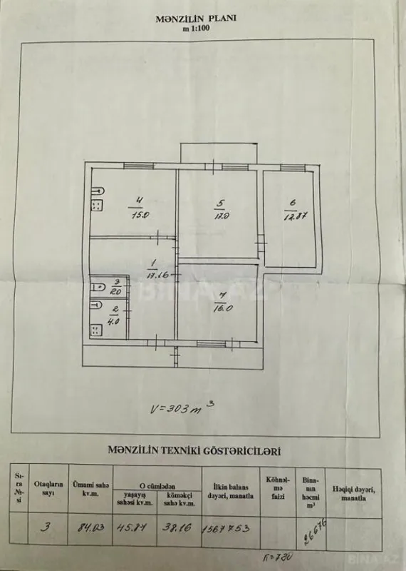 Satılır 4 otaqlı mənzil 95 m²
