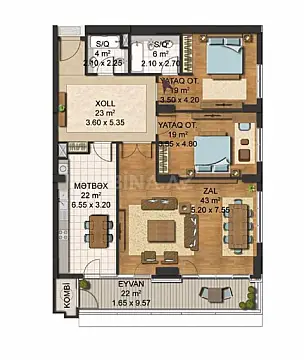 Satılır 3 otaqlı mənzil 157 m²