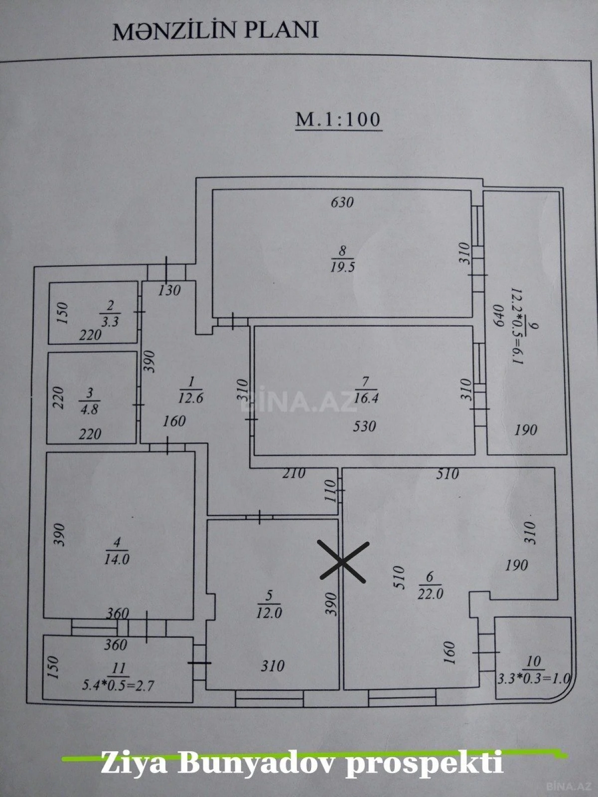 Satılır 4 otaqlı mənzil 132 m²