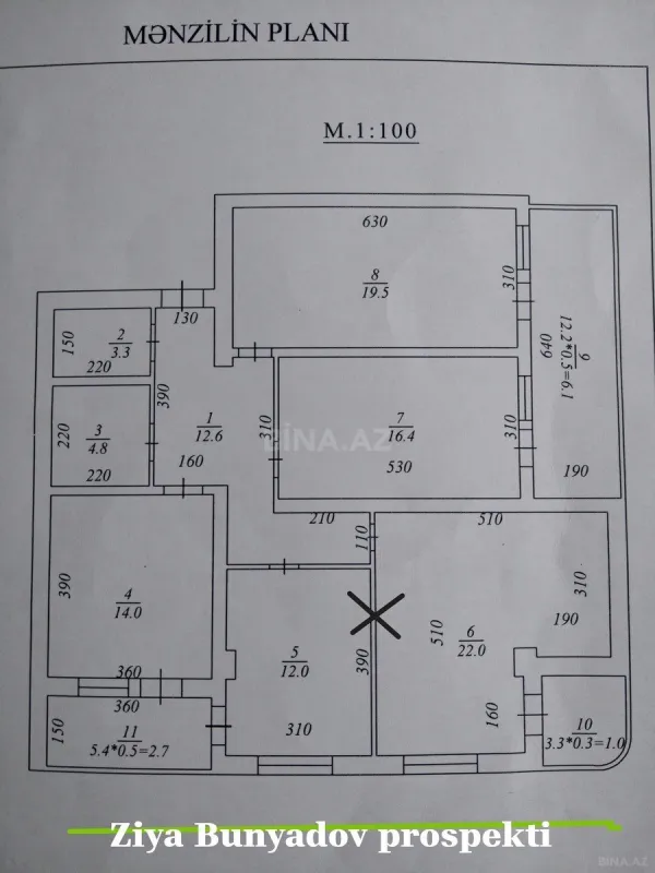 Satılır 4 otaqlı mənzil 132 m²