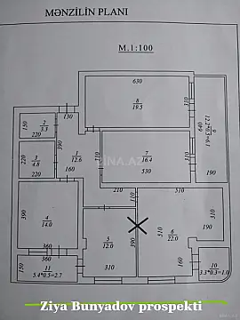 Satılır 4 otaqlı mənzil 132 m²