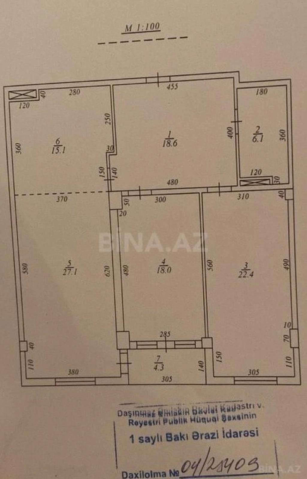 Satılır 3 otaqlı mənzil 121 m²