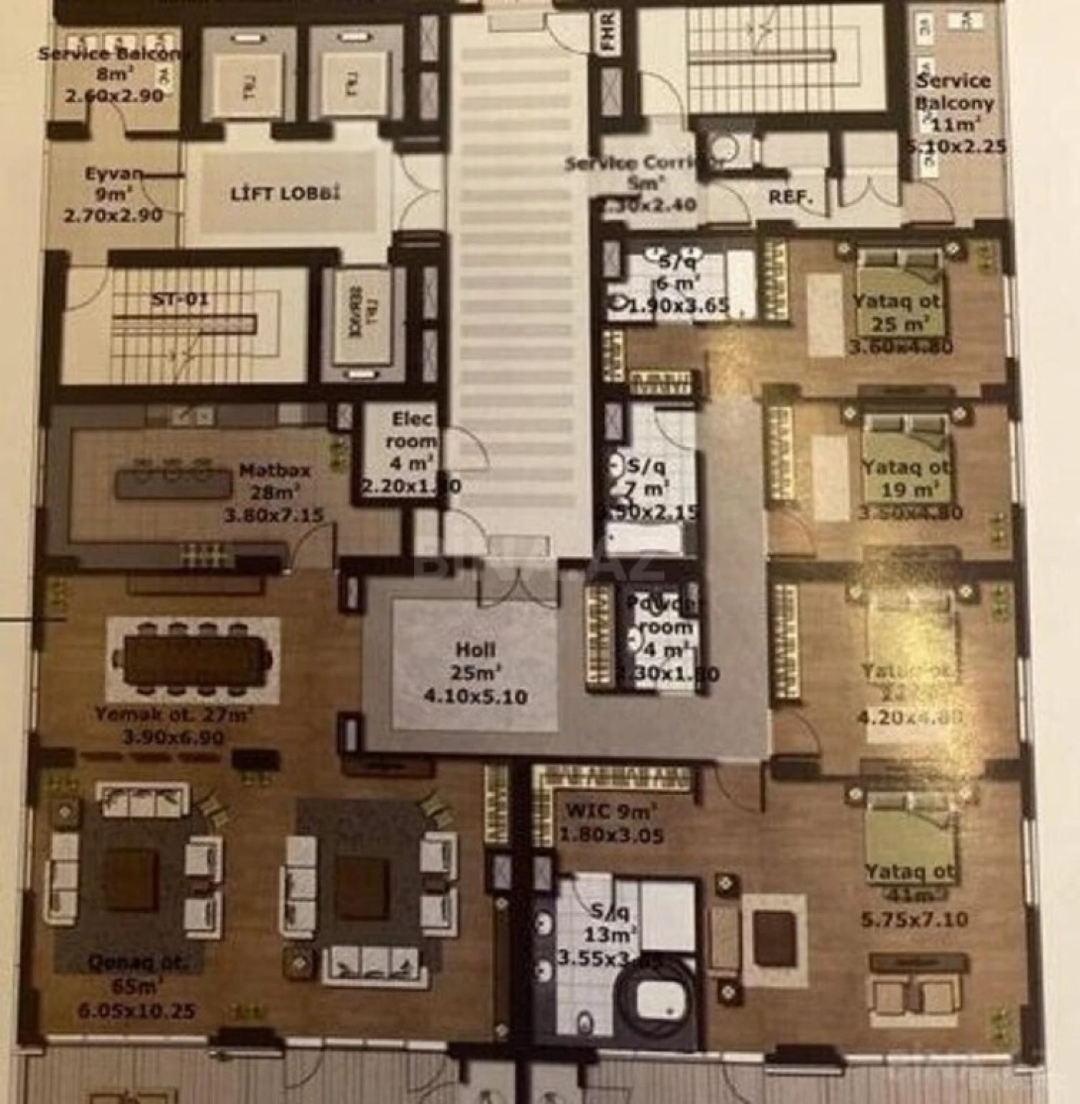 Satılır 5 otaqlı mənzil 324 m²