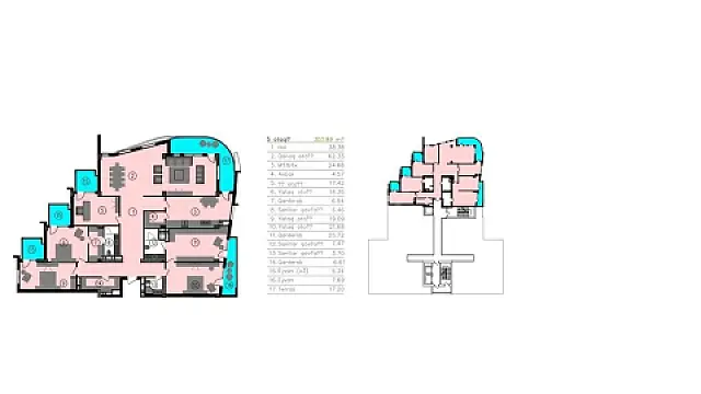 Satılır 5 otaqlı mənzil 303.8 m²