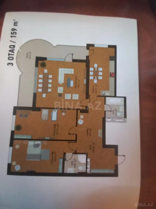 Satılır 3 otaqlı mənzil 159 m²