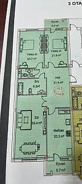 Satılır 3 otaqlı mənzil 145.8 m²