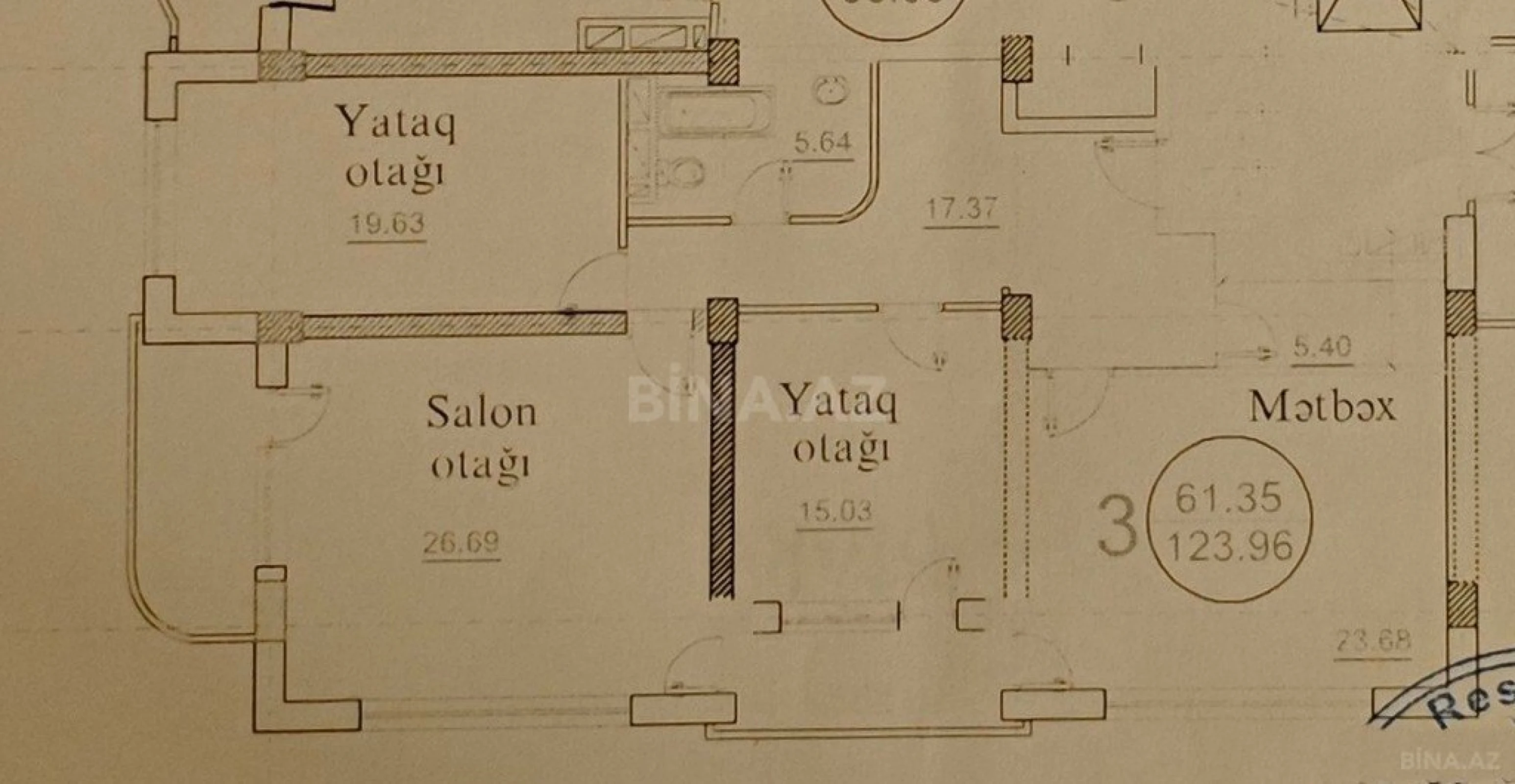 Satılır 3 otaqlı mənzil 140 m²