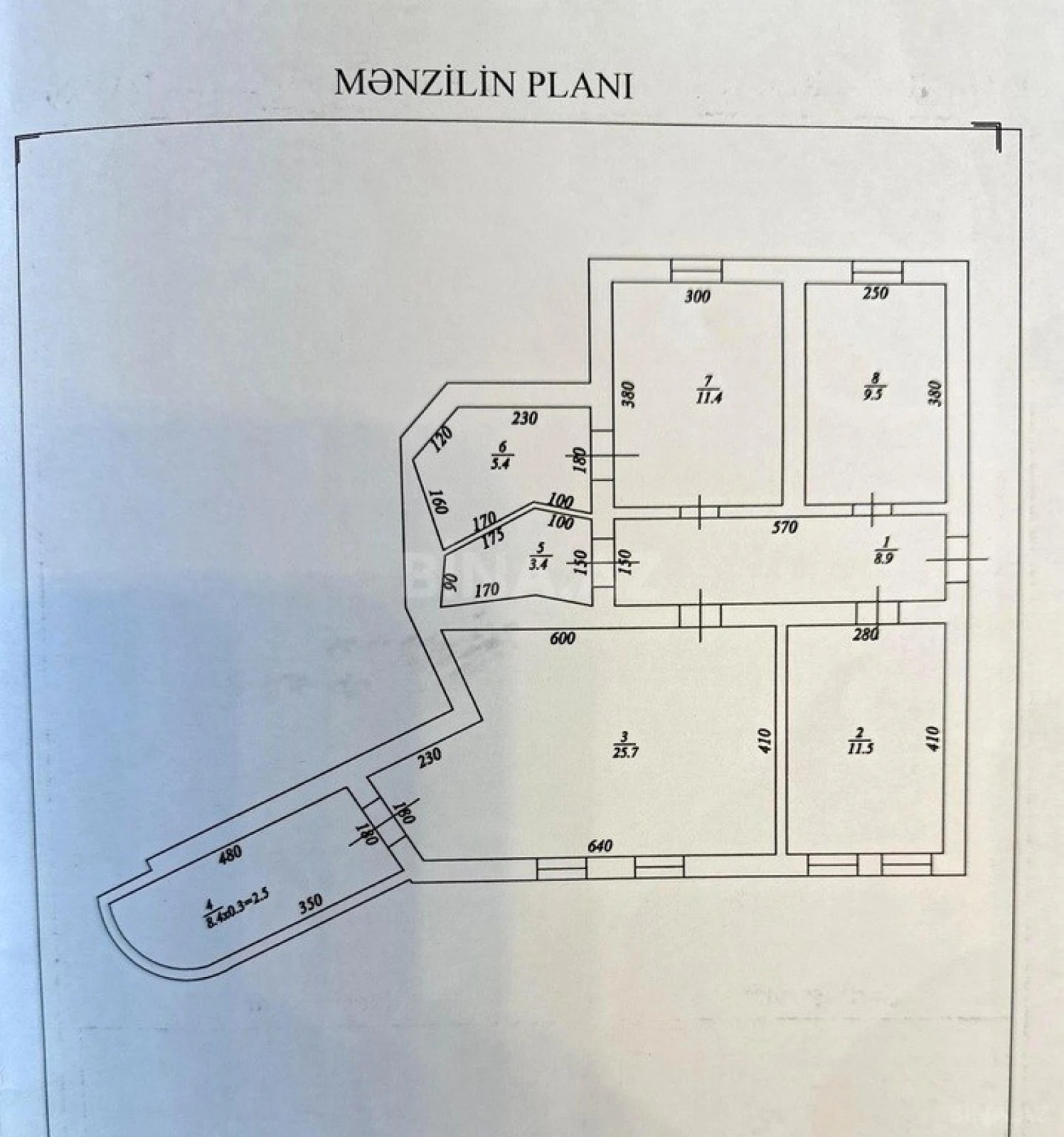 Satılır 3 otaqlı mənzil 84 m²