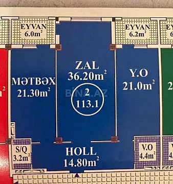 Satılır 3 otaqlı mənzil 113.1 m²