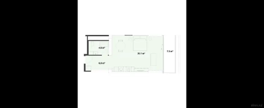 Satılır 1 otaqlı mənzil 56.7 m²