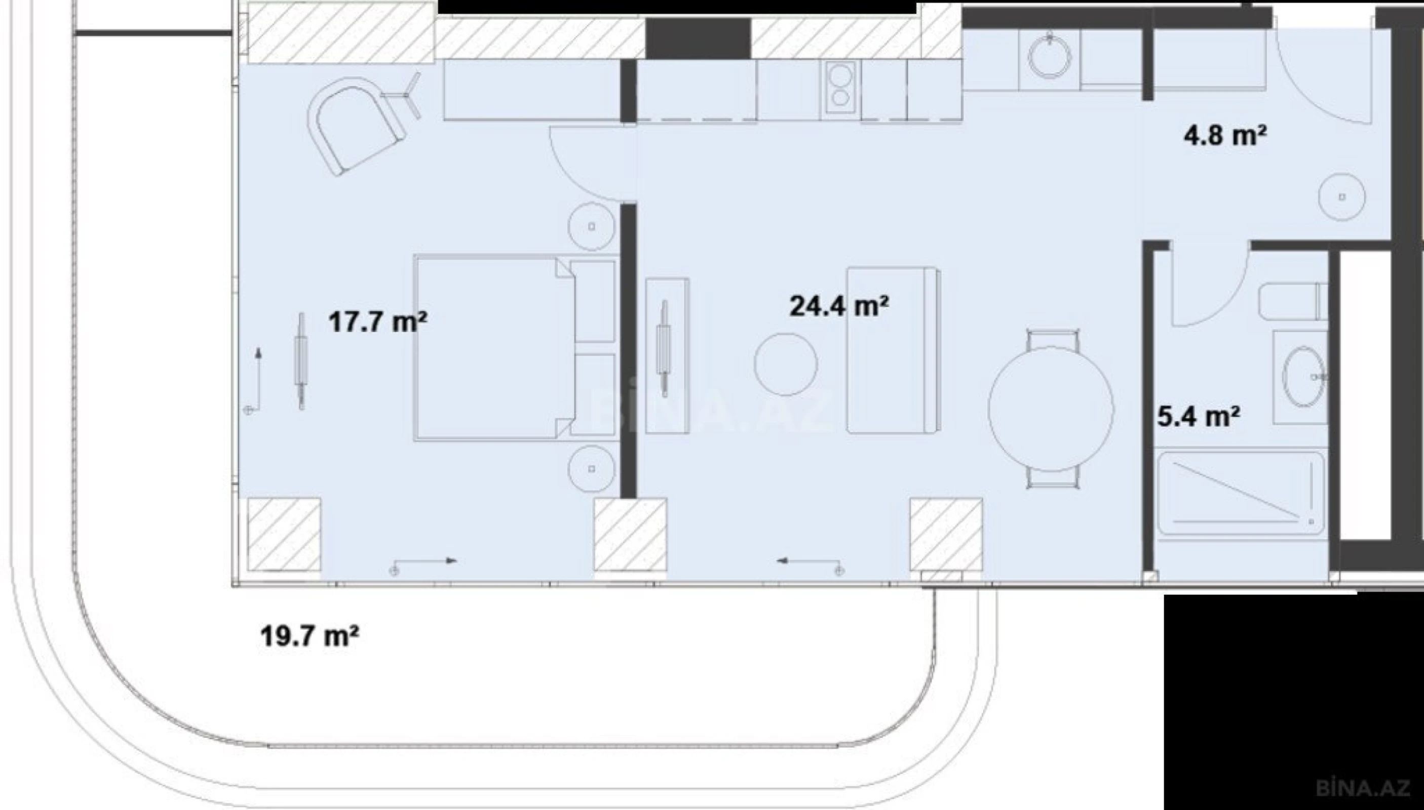 Satılır 2 otaqlı mənzil 81.5 m²