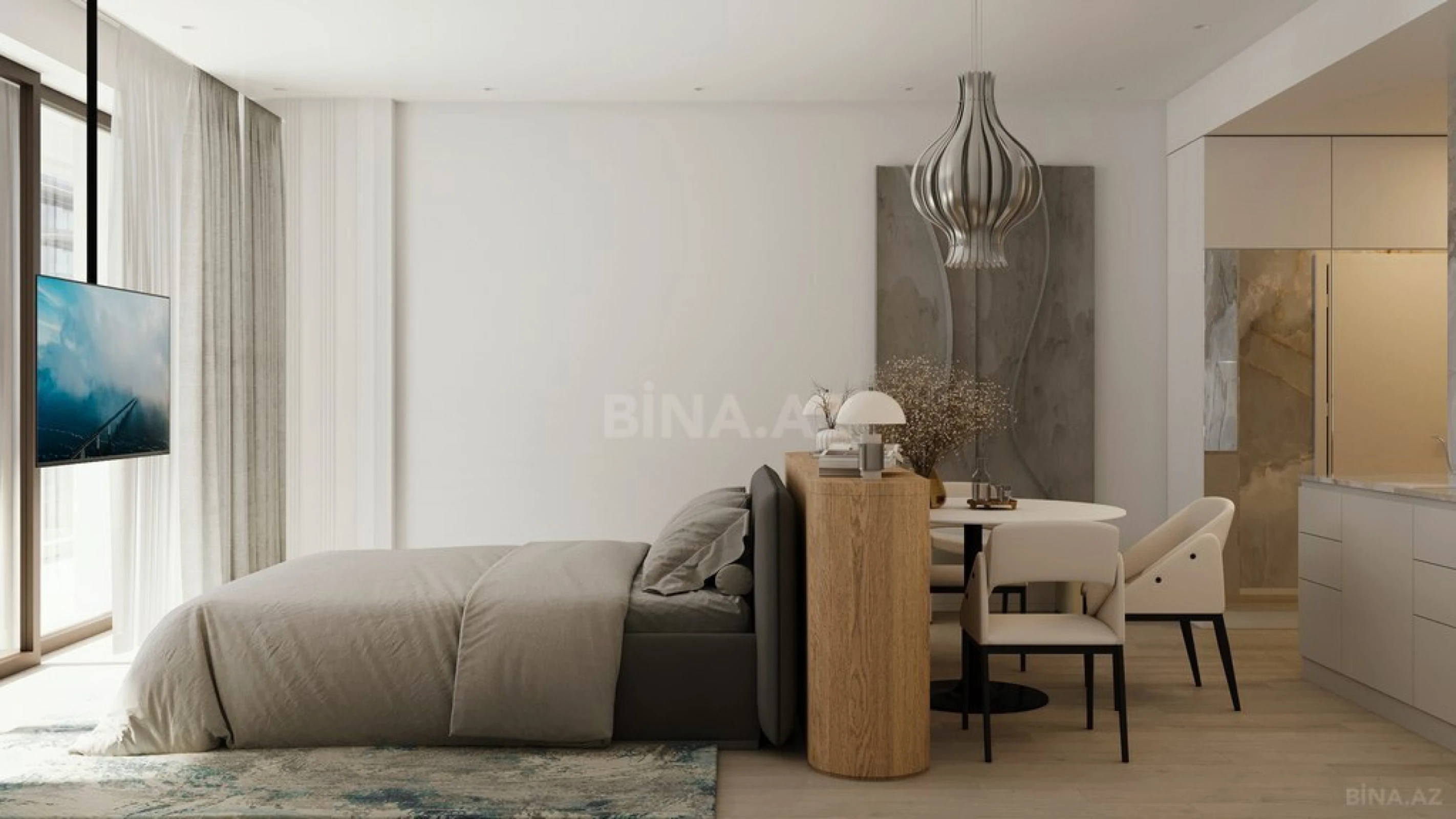 Satılır 1 otaqlı mənzil 56.3 m²