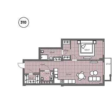 Satılır 2 otaqlı mənzil 95.5 m²