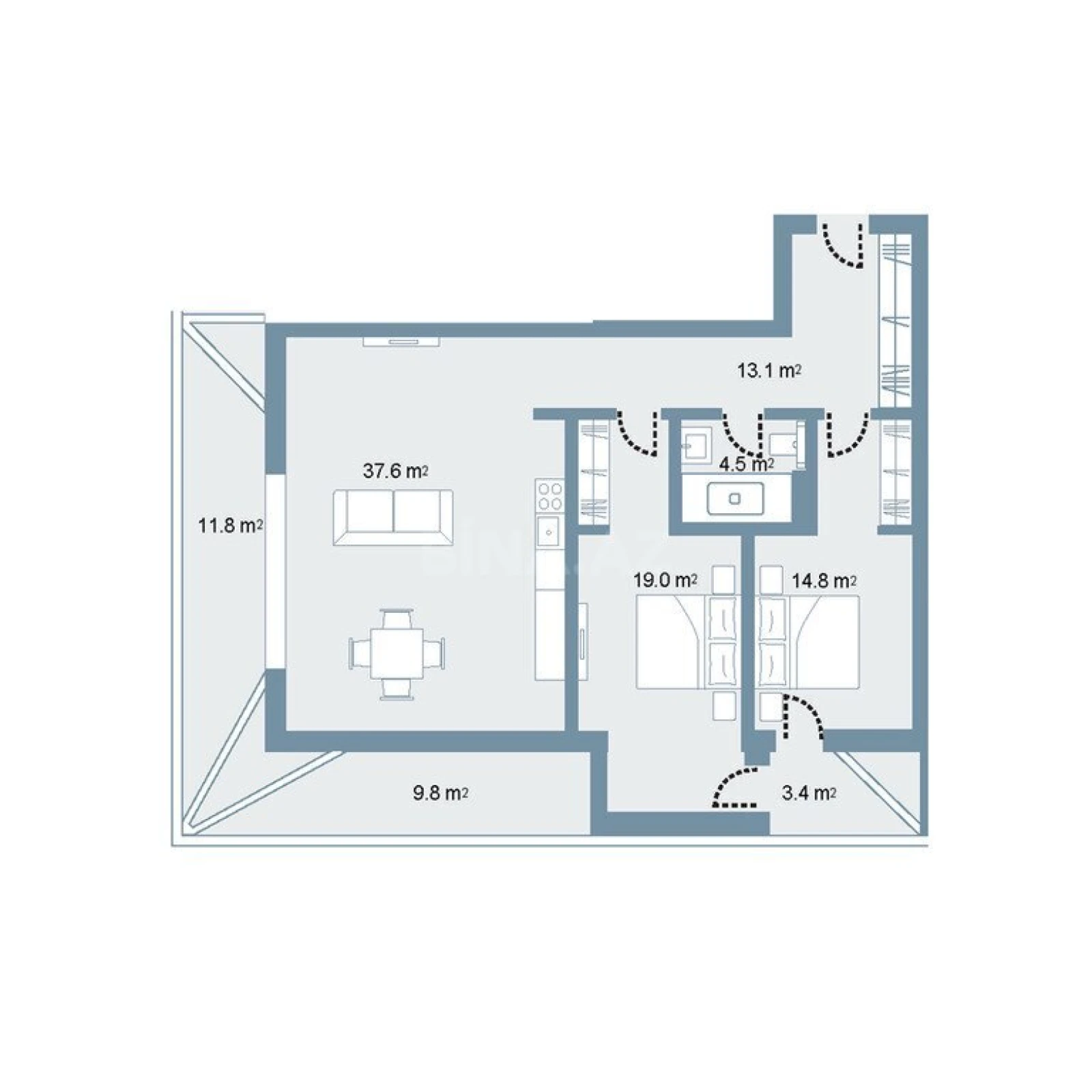 Satılır 3 otaqlı mənzil 131.9 m²
